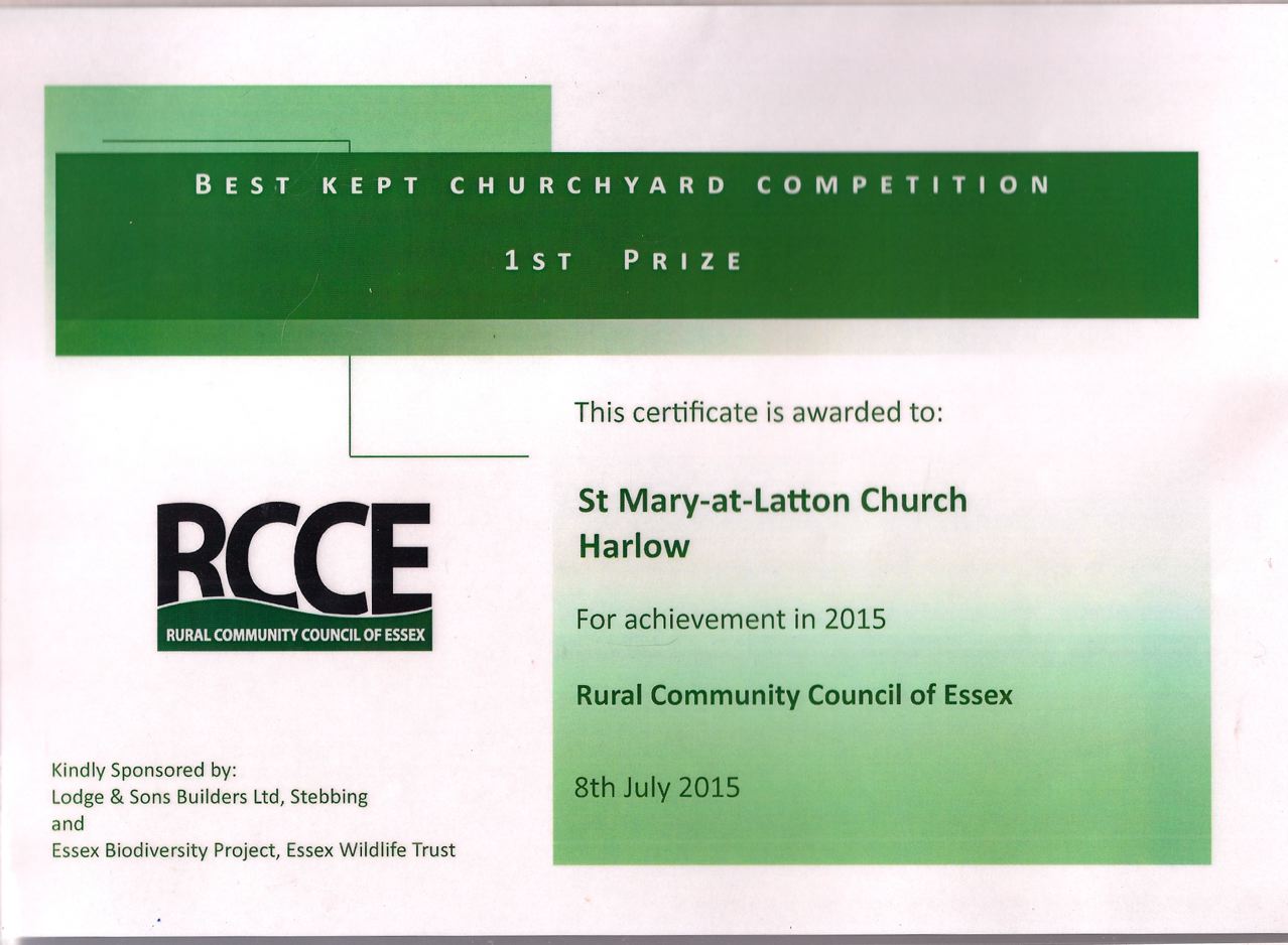 Best Churchyard Award Certificate