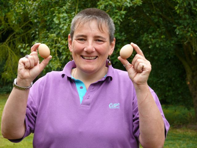 Lynn's eggs sold for Oxfam